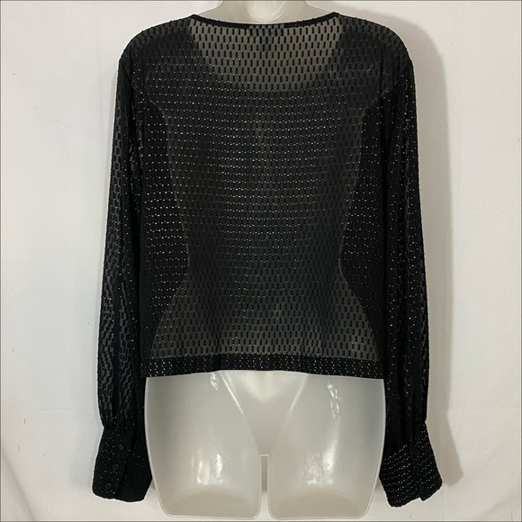 Bar III | Sheer Metallic Polka Dot Top - Picture 6 of 16
